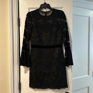 Tadashi black lace cocktail dress